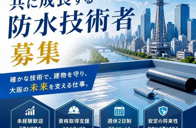 大阪で未来を築く！共に成長する防水技術者募集