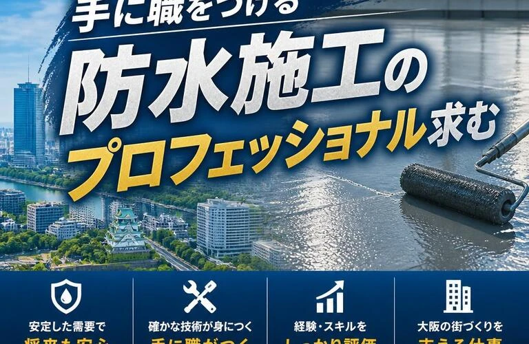 大阪で経験者歓迎！手に職をつける防水施工のプロフェッショナル求む