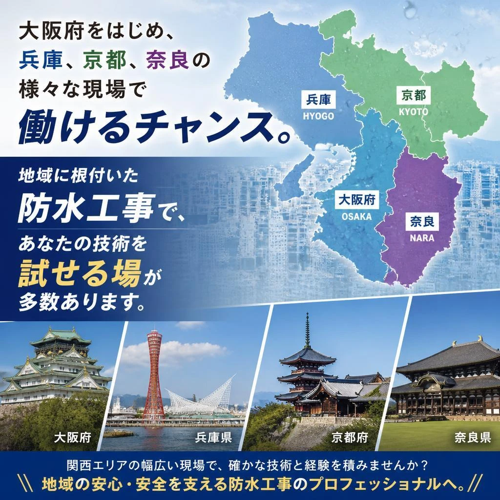 大阪を中心とした、広範な現場での経験