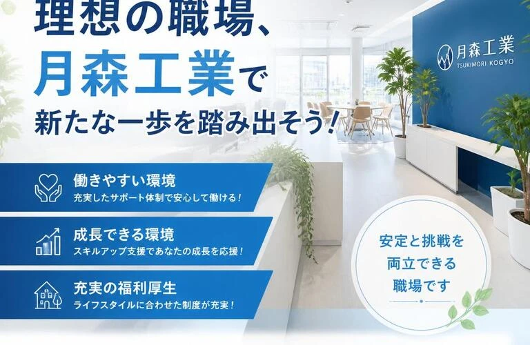 働きやすさ抜群！理想の職場、月森工業で新たな一歩を踏み出そう！