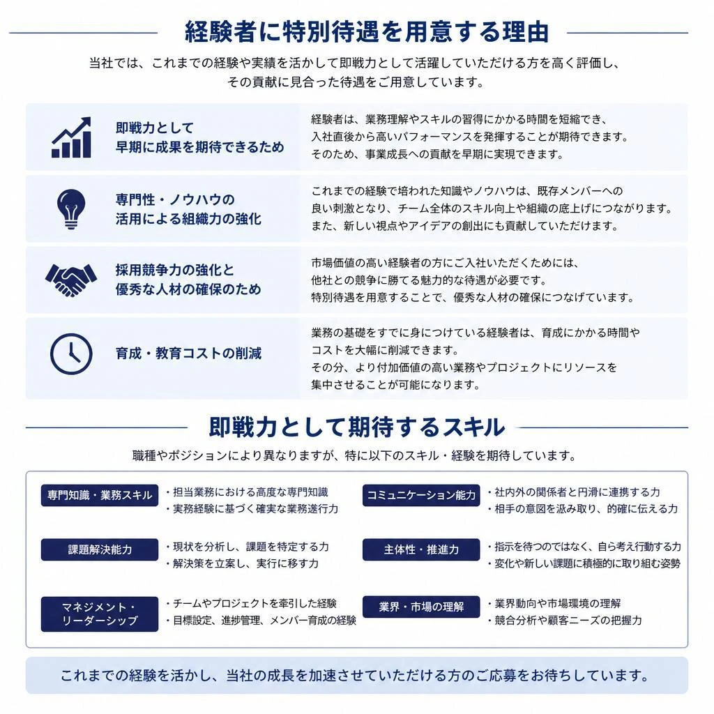 経験者優遇の理由