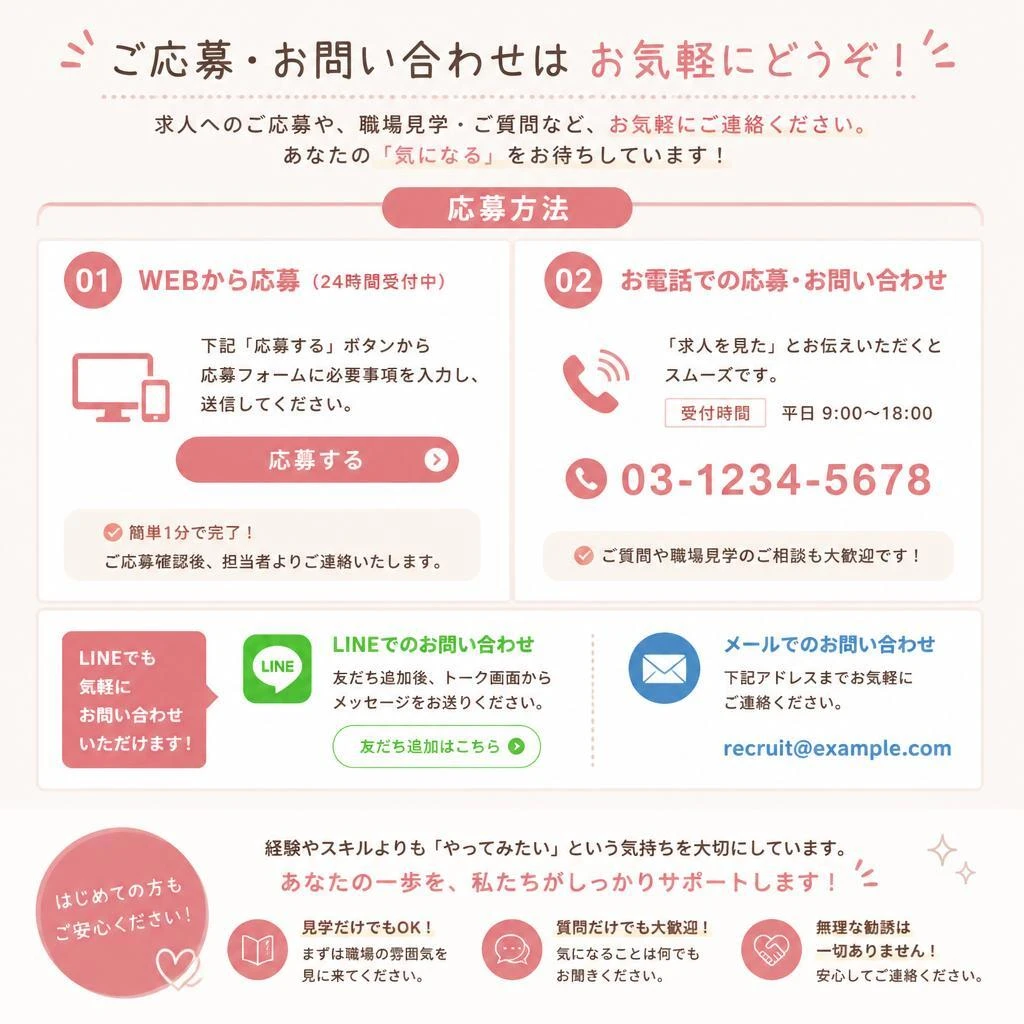 今すぐお問い合わせを！
