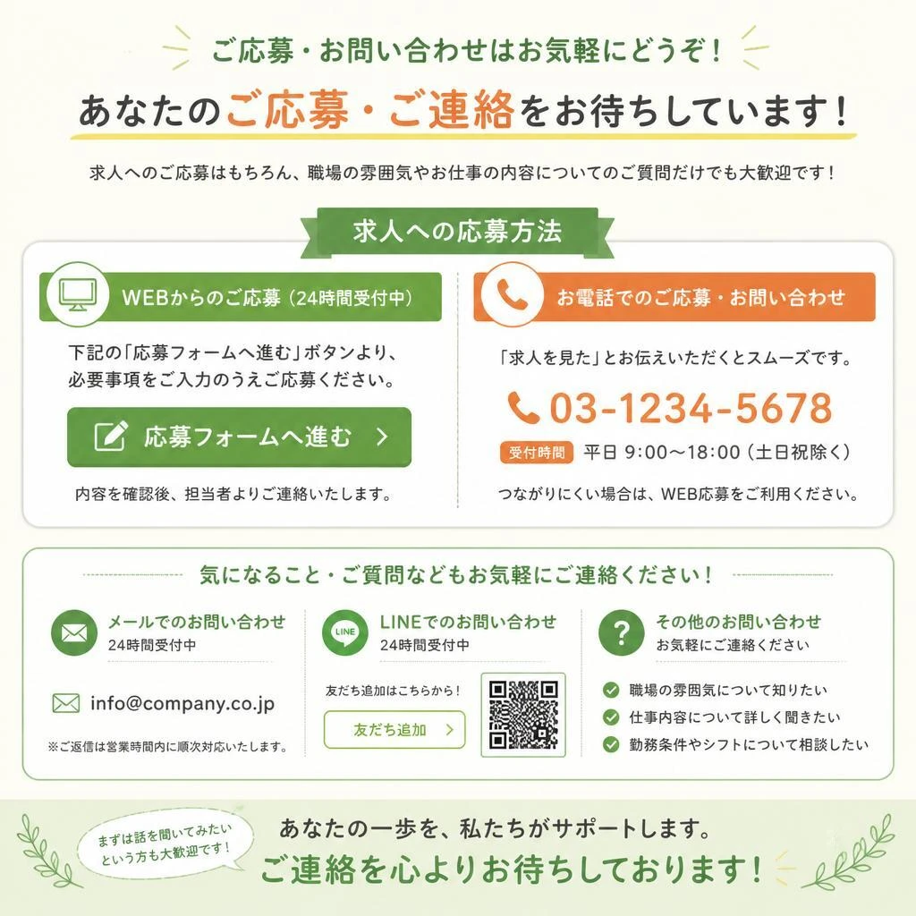 今すぐお問い合わせを！