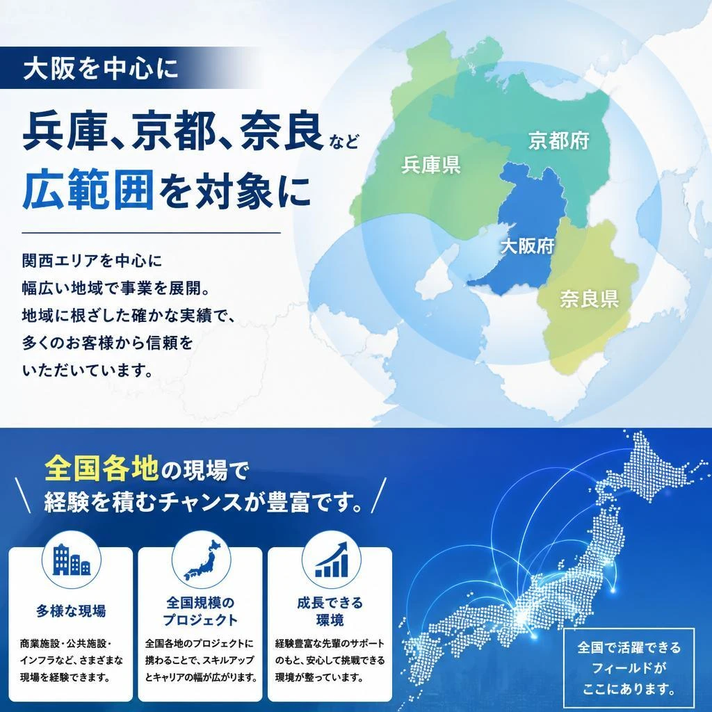 多様なエリアでの仕事チャンス