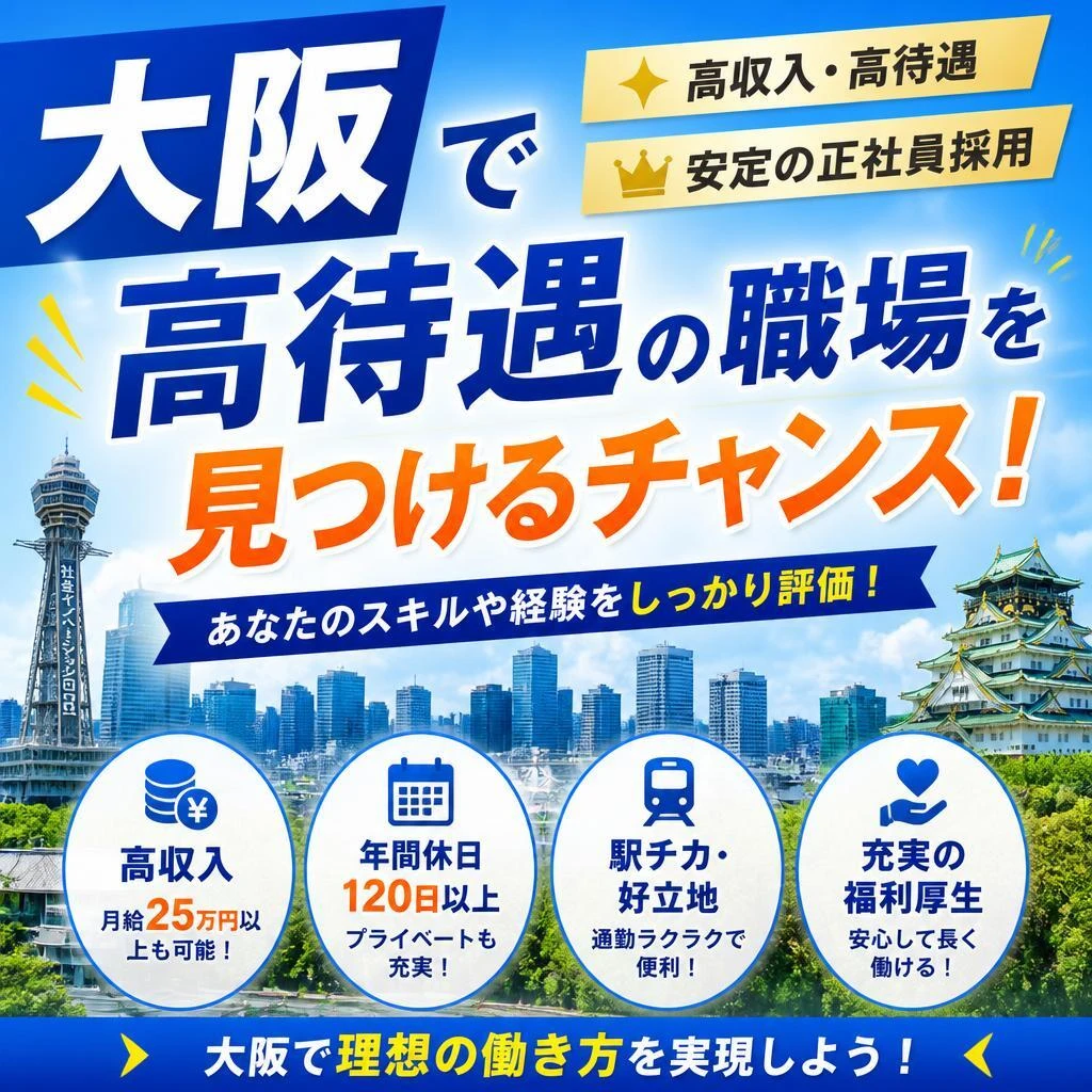 大阪で高待遇の職場を見つけるチャンス！