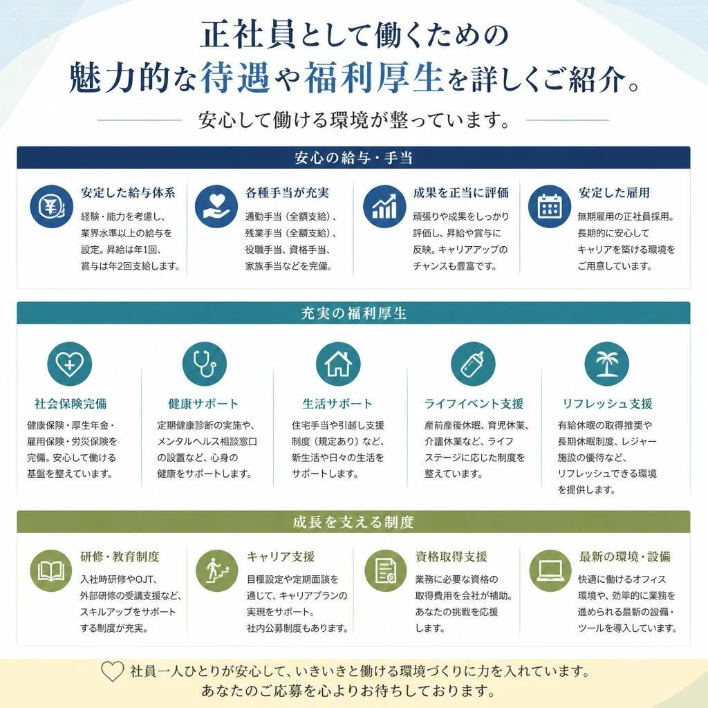 魅力的な待遇と福利厚生