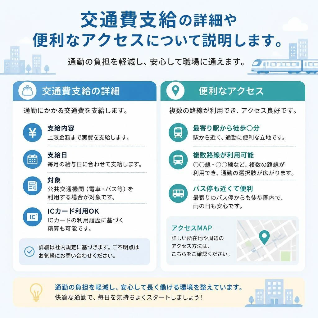 交通費支給で安心通勤