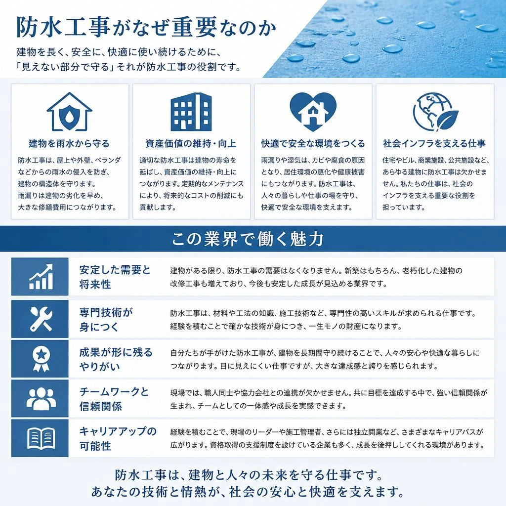 防水工事の魅力と重要性