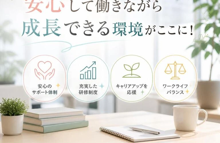 安心して働きながら成長できる環境がここに！