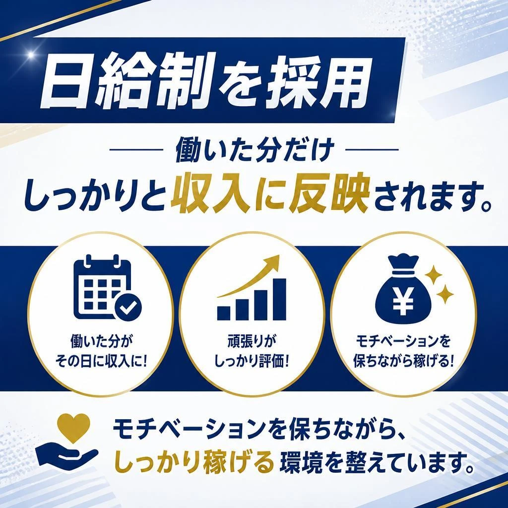 安心の日給制でお仕事スタート