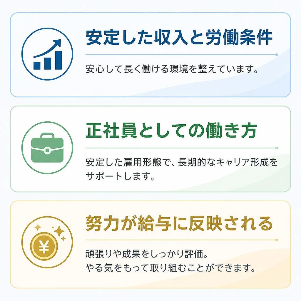 安心の正社員待遇