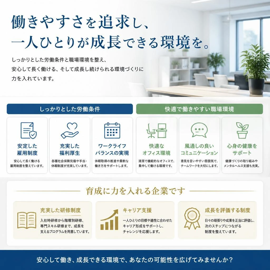 5. 働きやすい環境を整えています
