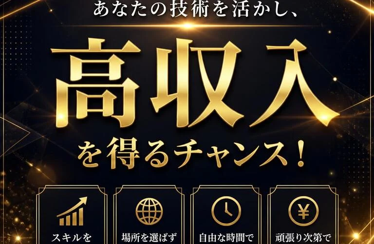 あなたの技術を活かし、高収入を得るチャンス！