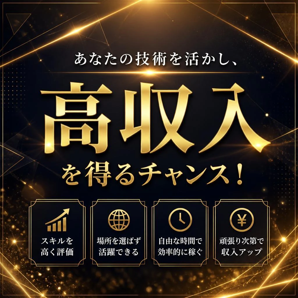 あなたの技術を活かし、高収入を得るチャンス！