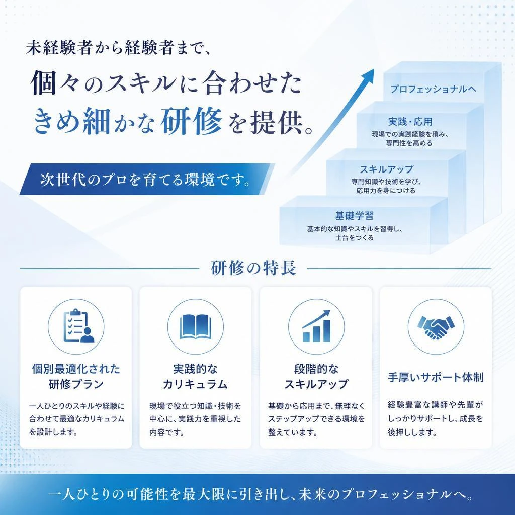 スキルアップを支える充実の研修制度