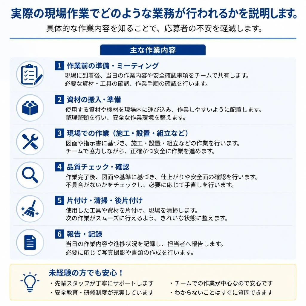 現場作業の内容