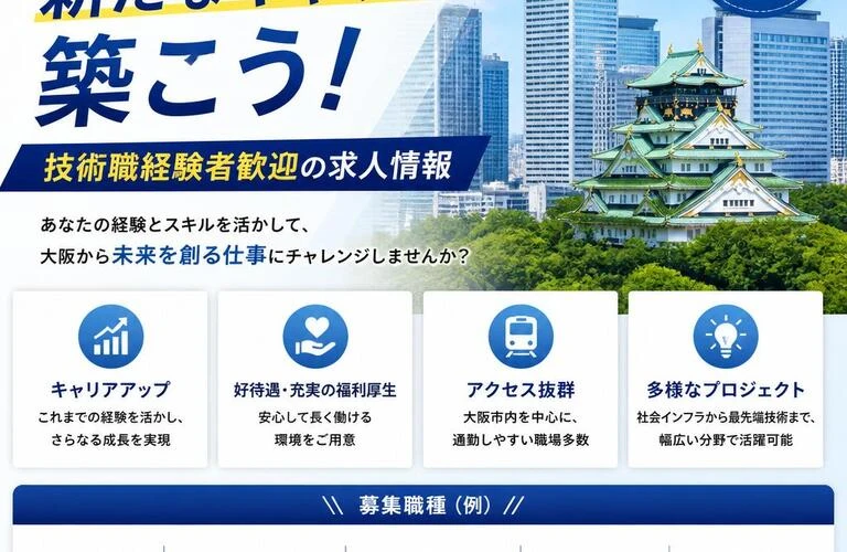 大阪で新たなキャリアを築こう！技術職経験者歓迎の求人情報
