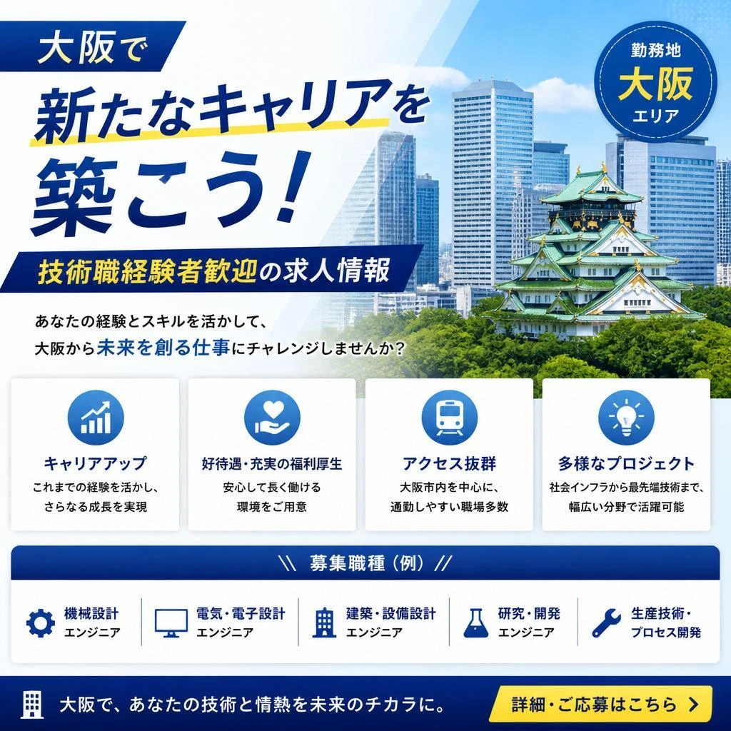 大阪で新たなキャリアを築こう！技術職経験者歓迎の求人情報