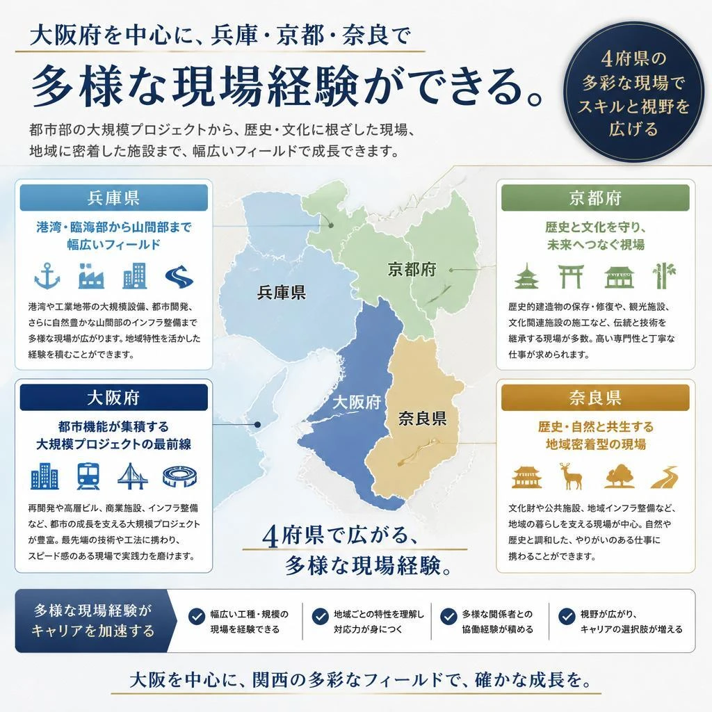 多様な現場でスキルアップ