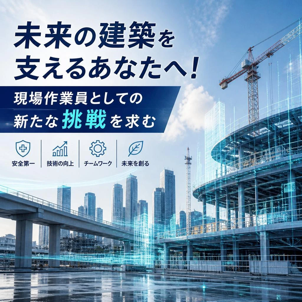 未来の建築を支えるあなたへ！現場作業員としての新たな挑戦を求む