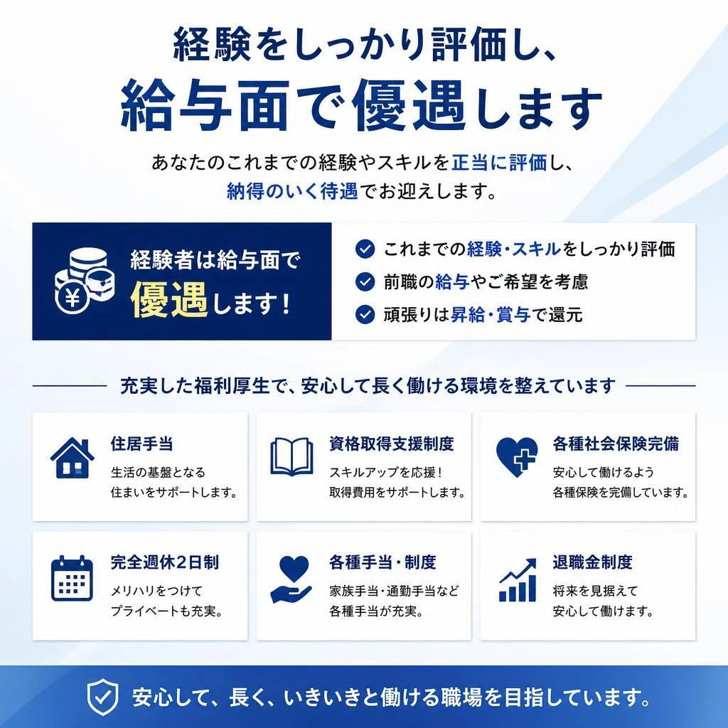 充実の待遇と福利厚生
