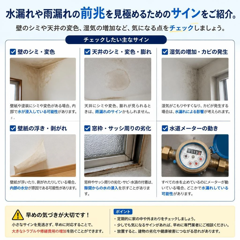 漏水・雨漏れのサイン
