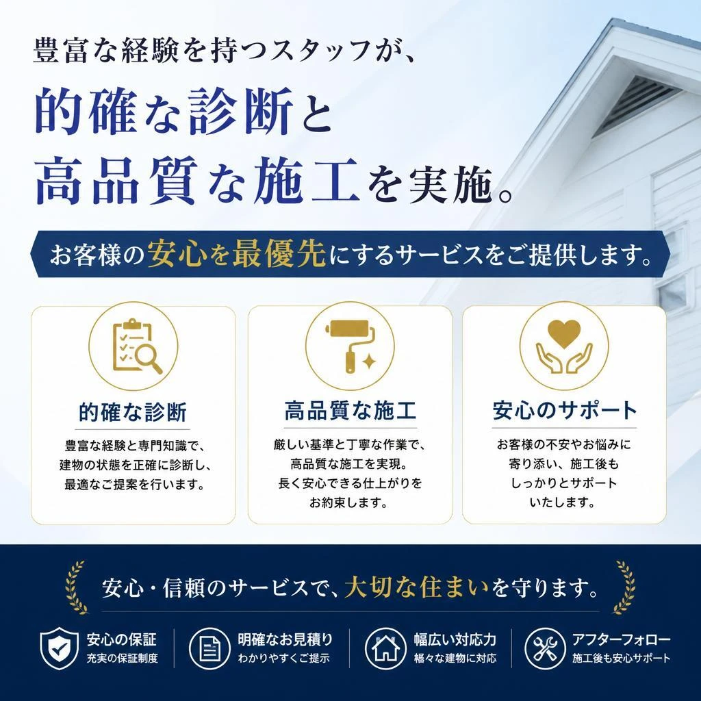 経験豊富なスタッフによる安心施工