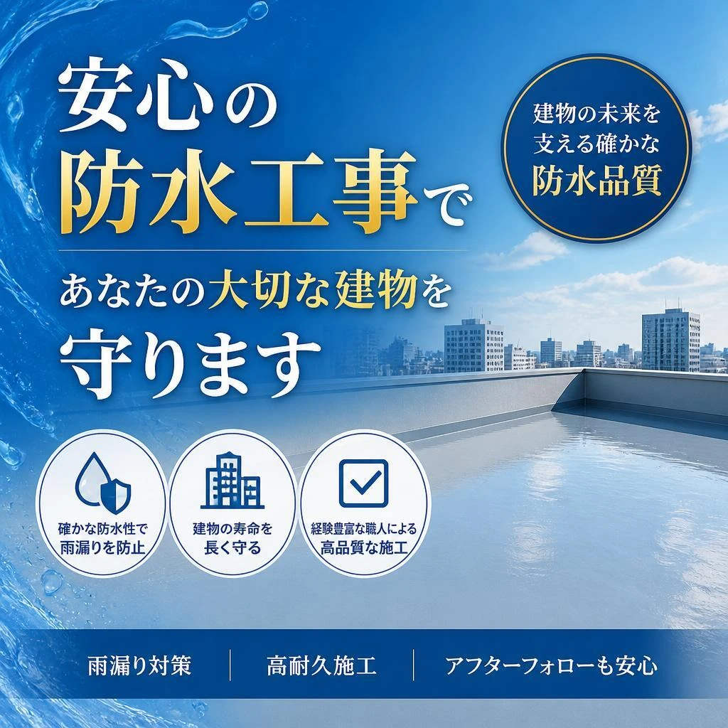 安心の防水工事であなたの大切な建物を守ります