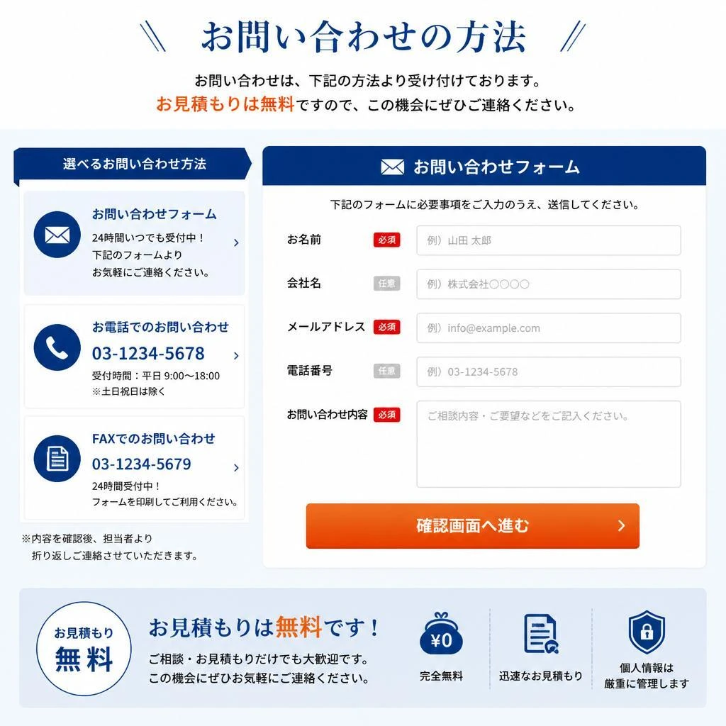今すぐお問い合わせを！