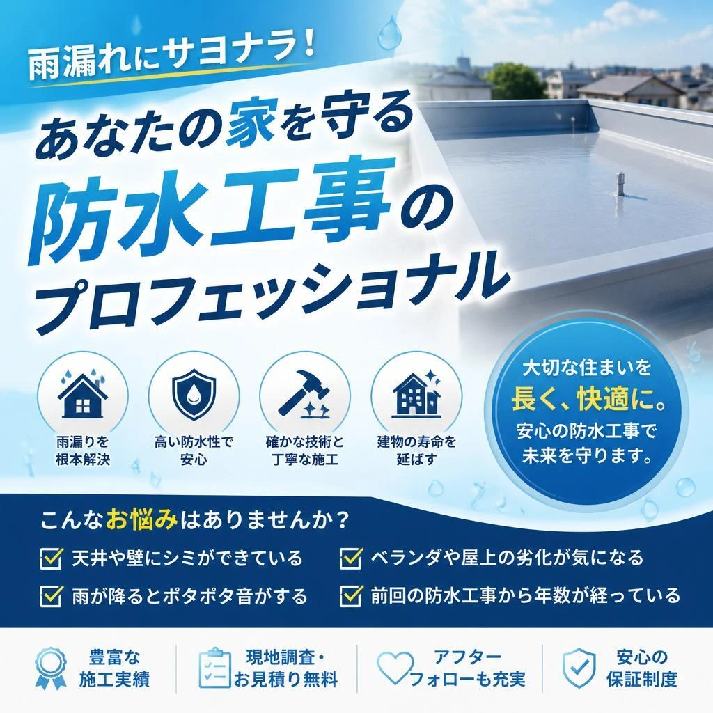 雨漏れにサヨナラ！あなたの家を守る防水工事のプロフェッショナル