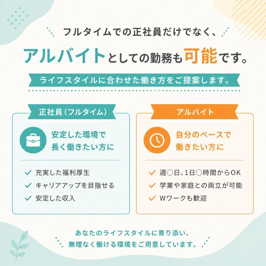 アルバイトと正社員の働き方