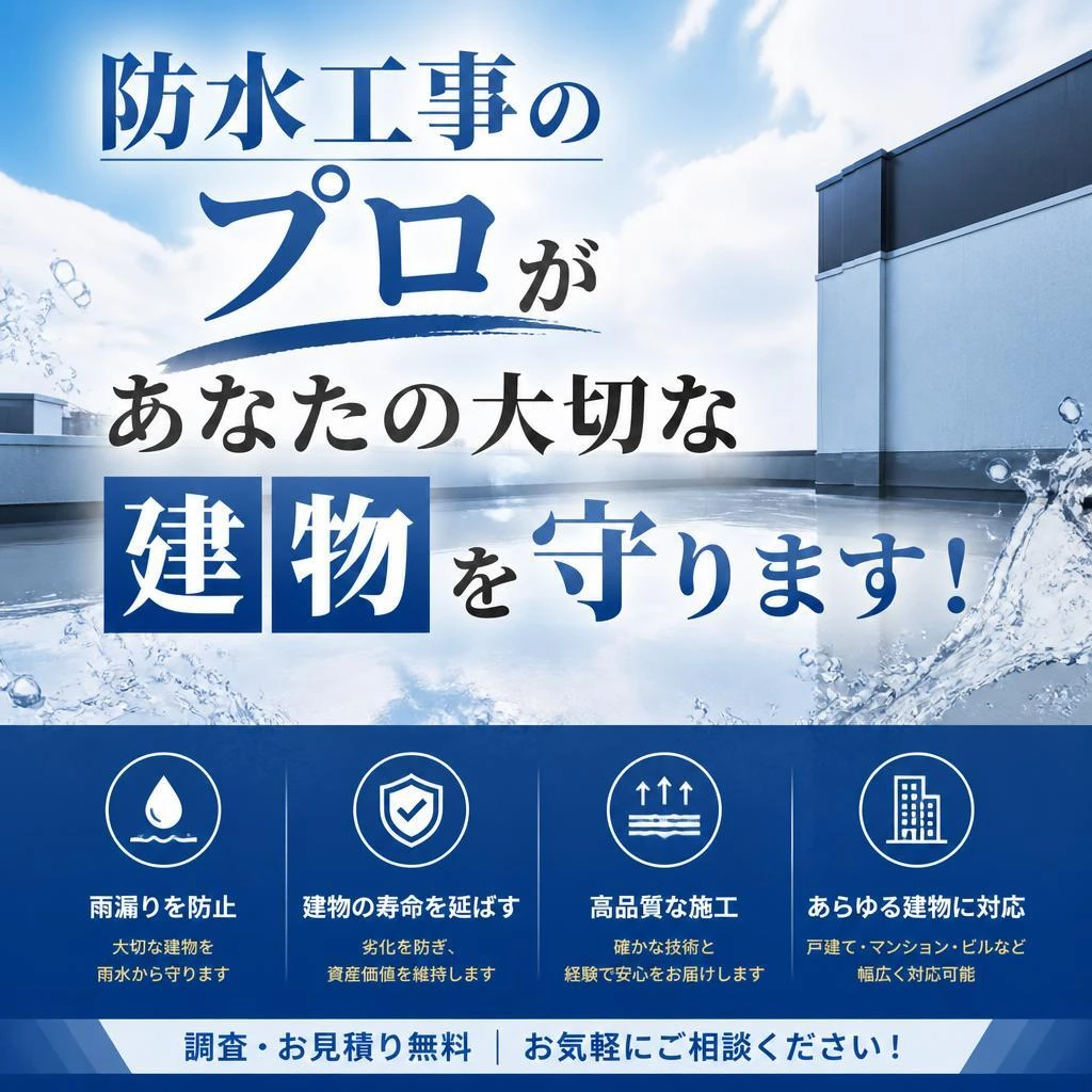 防水工事のプロがあなたの大切な建物を守ります！