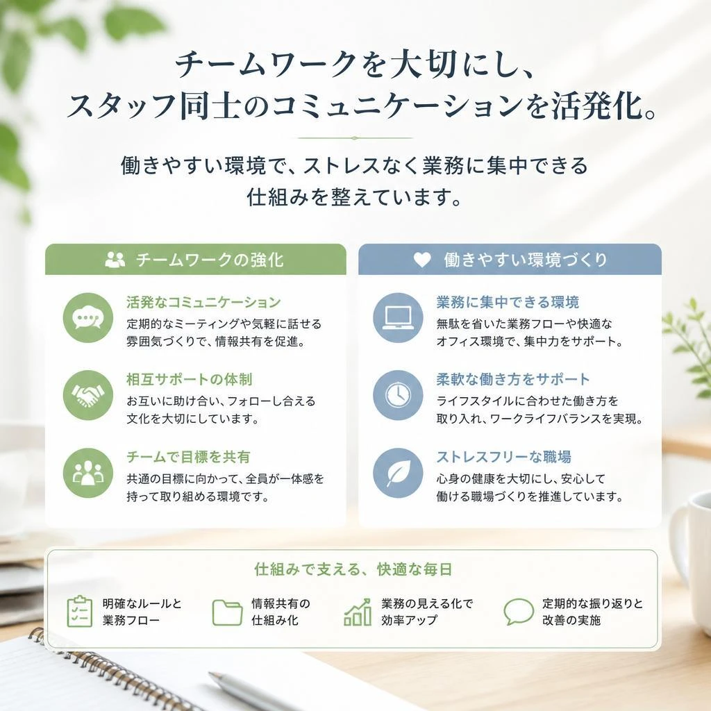 働きやすさ抜群の職場環境
