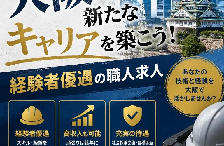大阪で新たなキャリアを築こう！経験者優遇の職人求人