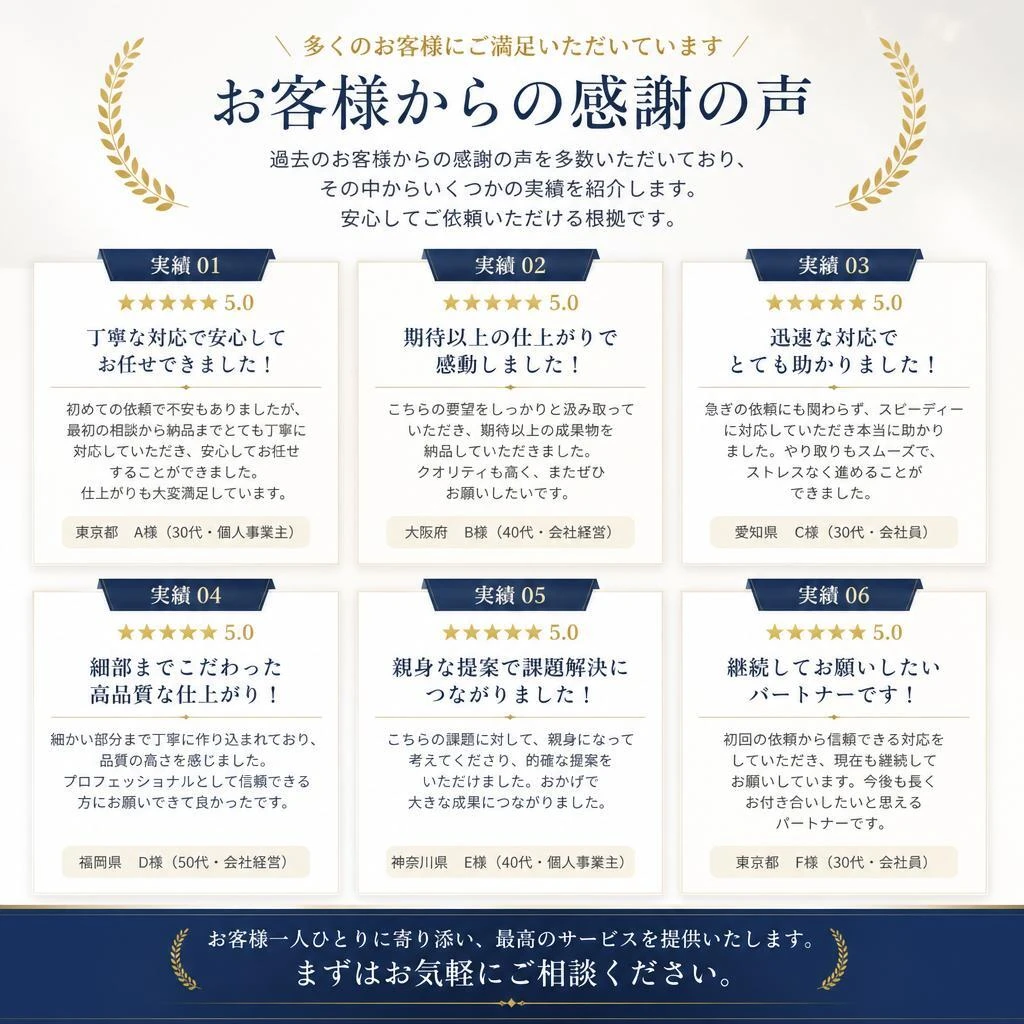 お客様の声：実績紹介