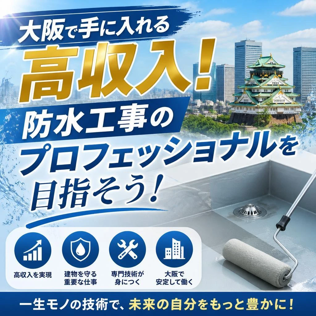 大阪で手に入れる高収入！防水工事のプロフェッショナルを目指そう！