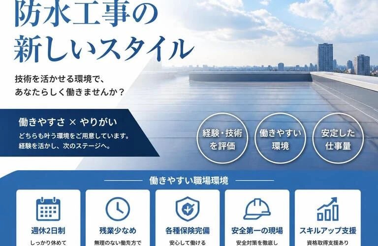 経験者優遇！職場環境を大切にした防水工事の新しいスタイル